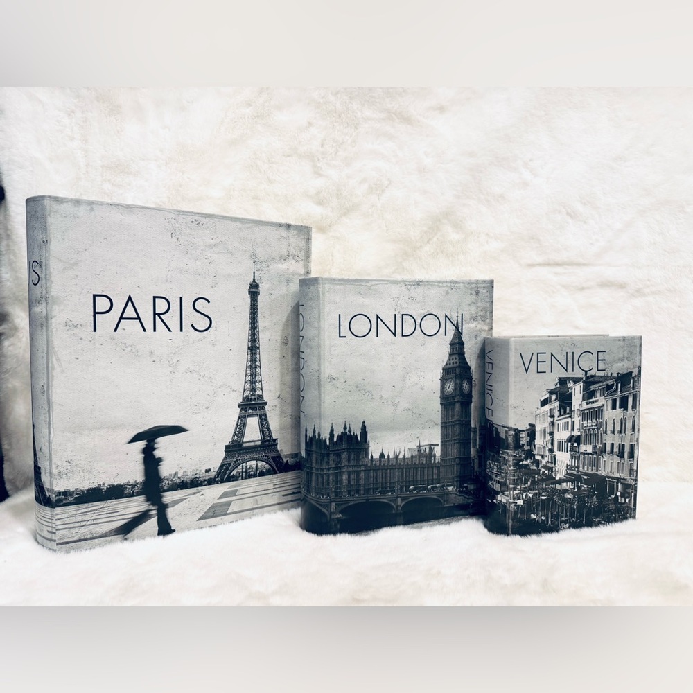 Paris, London, Venice decorative boxes, home elegance & storage in one!